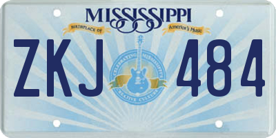 MS license plate ZKJ484