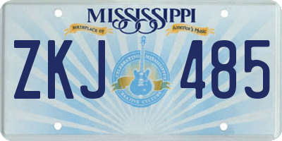 MS license plate ZKJ485