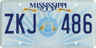 MS license plate ZKJ486
