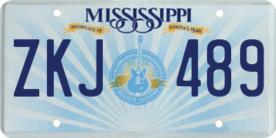 MS license plate ZKJ489