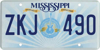 MS license plate ZKJ490