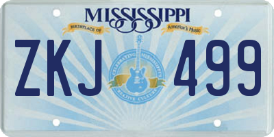 MS license plate ZKJ499