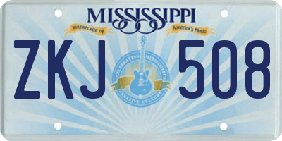 MS license plate ZKJ508