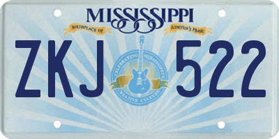 MS license plate ZKJ522