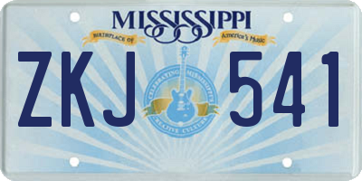 MS license plate ZKJ541