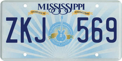 MS license plate ZKJ569