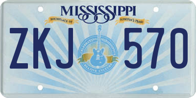 MS license plate ZKJ570