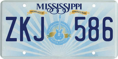 MS license plate ZKJ586