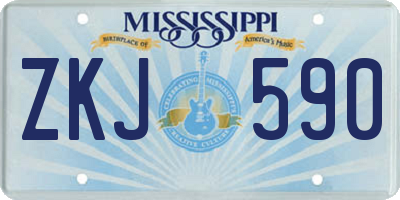 MS license plate ZKJ590