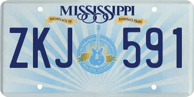 MS license plate ZKJ591