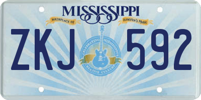 MS license plate ZKJ592