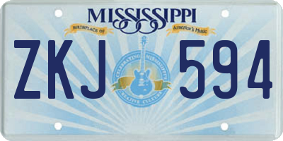 MS license plate ZKJ594