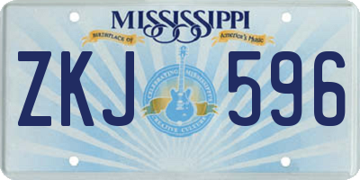 MS license plate ZKJ596