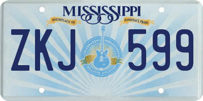 MS license plate ZKJ599