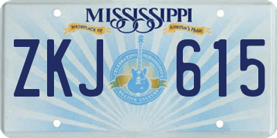 MS license plate ZKJ615