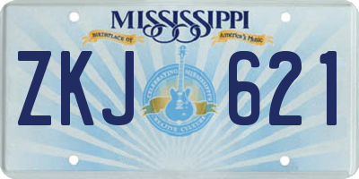 MS license plate ZKJ621