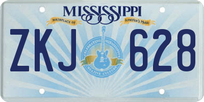 MS license plate ZKJ628