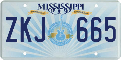 MS license plate ZKJ665