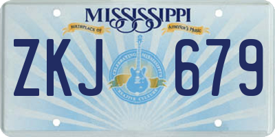 MS license plate ZKJ679