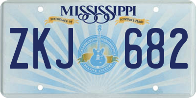 MS license plate ZKJ682
