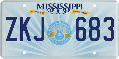 MS license plate ZKJ683