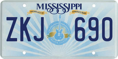 MS license plate ZKJ690