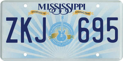 MS license plate ZKJ695