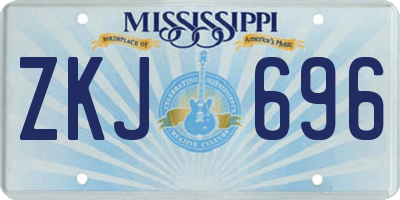 MS license plate ZKJ696