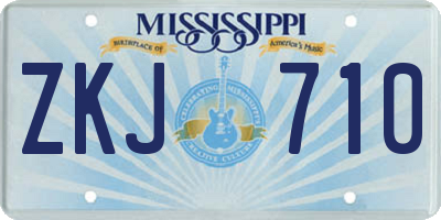 MS license plate ZKJ710