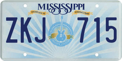 MS license plate ZKJ715