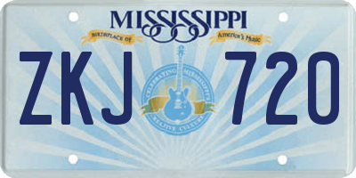 MS license plate ZKJ720