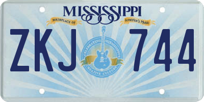 MS license plate ZKJ744