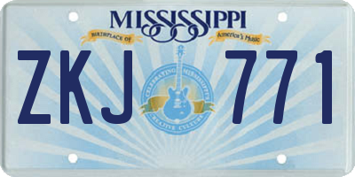 MS license plate ZKJ771