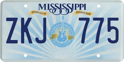 MS license plate ZKJ775
