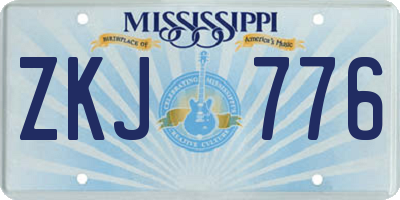 MS license plate ZKJ776
