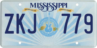 MS license plate ZKJ779