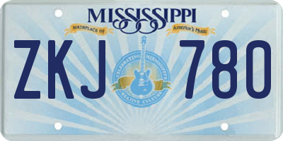 MS license plate ZKJ780