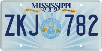 MS license plate ZKJ782