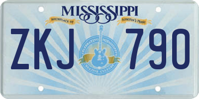 MS license plate ZKJ790