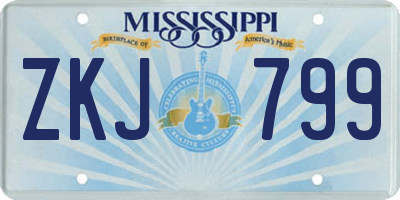 MS license plate ZKJ799