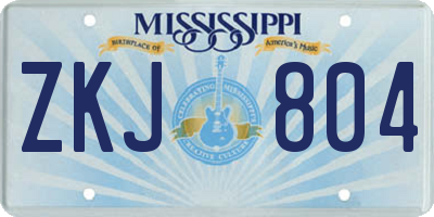 MS license plate ZKJ804