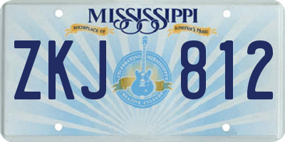 MS license plate ZKJ812