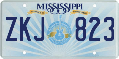 MS license plate ZKJ823