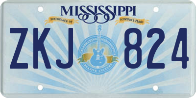 MS license plate ZKJ824