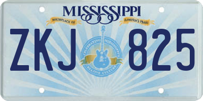 MS license plate ZKJ825