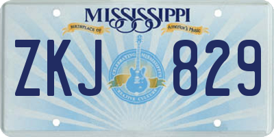 MS license plate ZKJ829