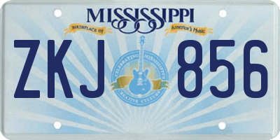 MS license plate ZKJ856