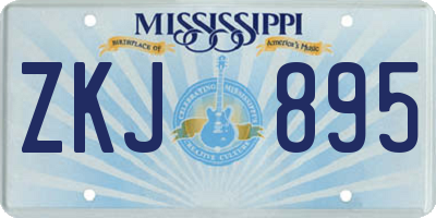 MS license plate ZKJ895
