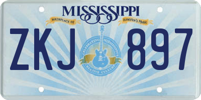 MS license plate ZKJ897