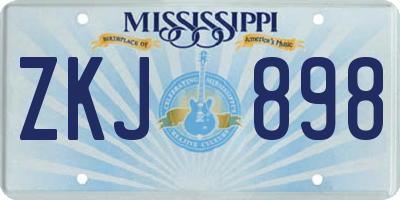 MS license plate ZKJ898